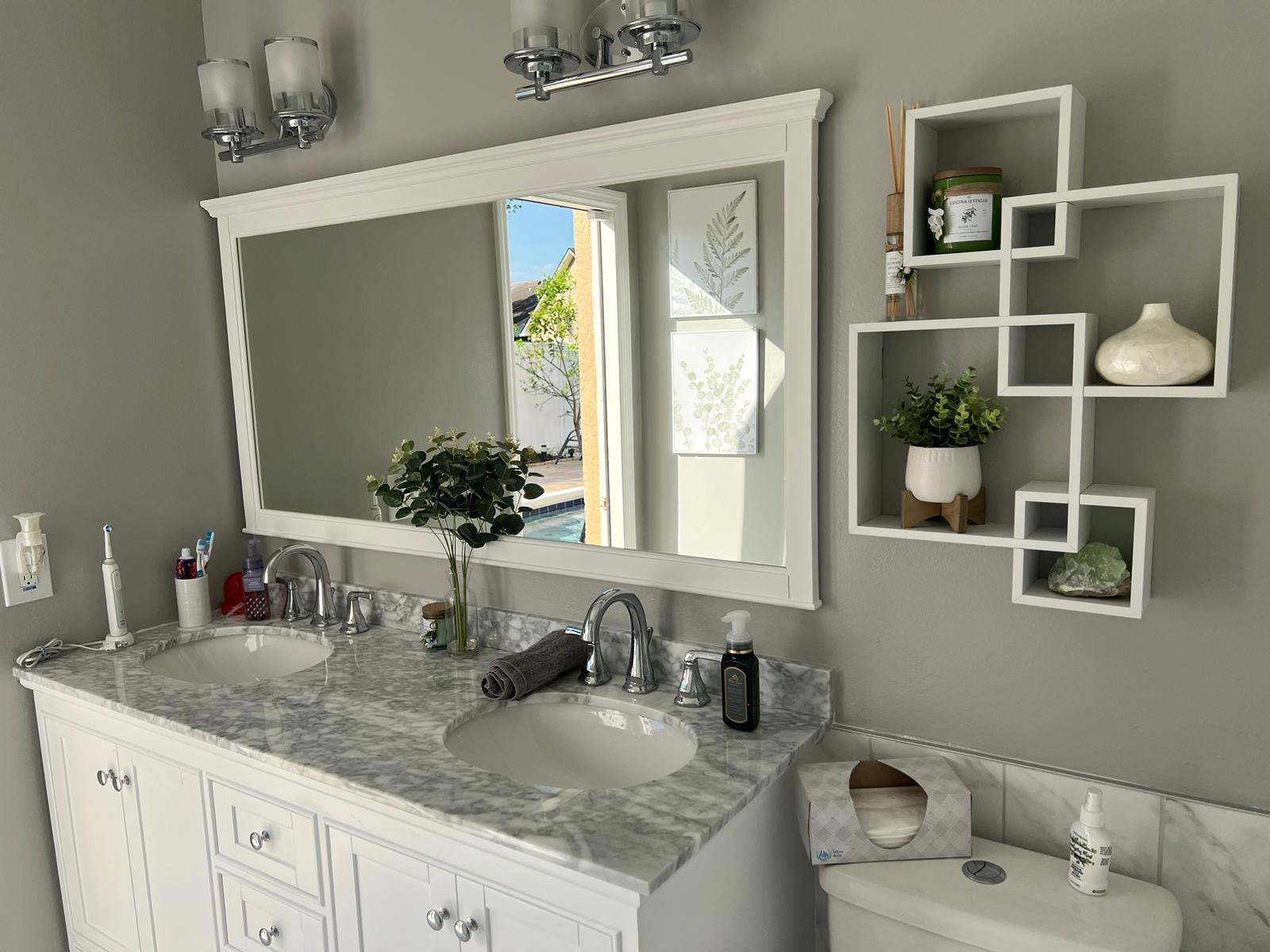 bathroom counter sink renovated airbnb